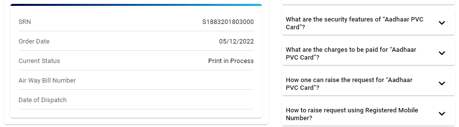 Check PVC Aadhar Card Status