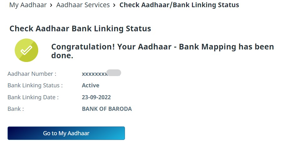 Check Aadhaar Bank Linking Statu