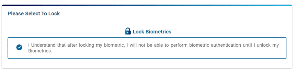 Lock/Unlock Biometrics in aadhaar