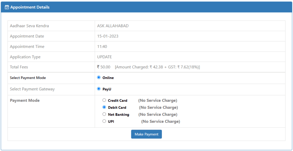 Book an Appointment for Aadhaar Services