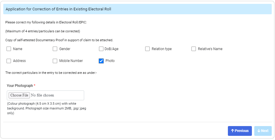 How to Change Photo in Voter ID card online