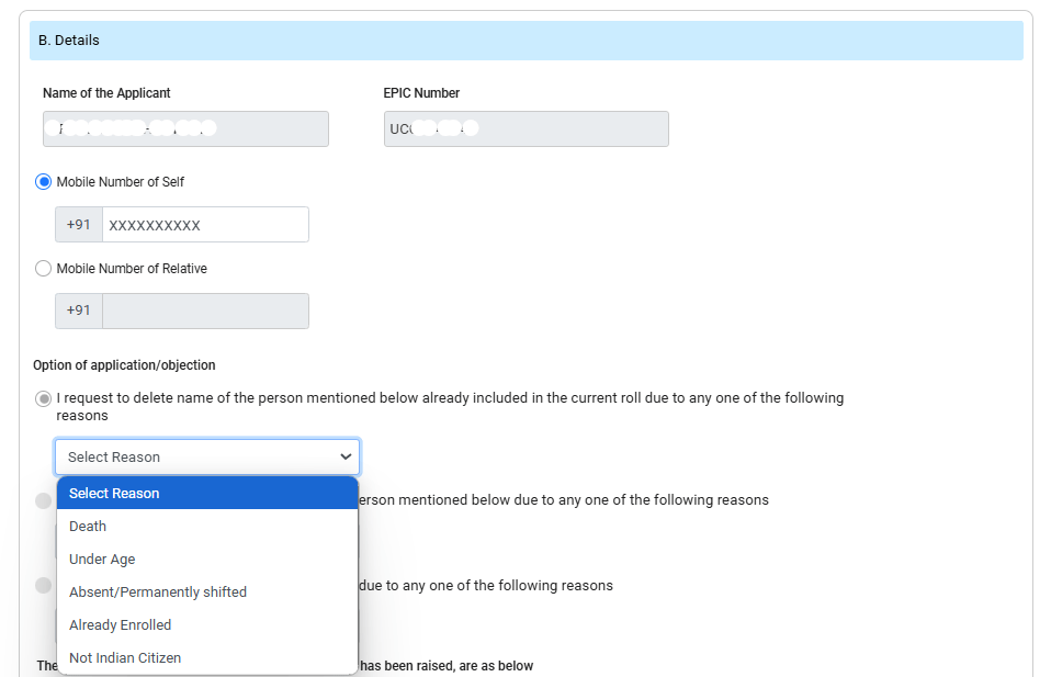 How to delete name from voter list online