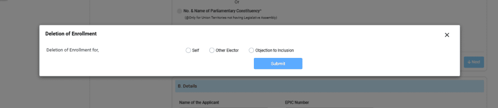 How to delete name from voter list online