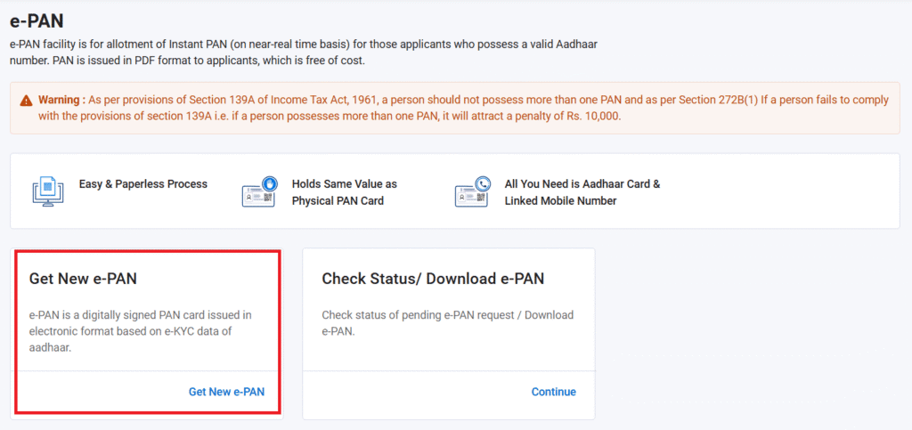 How to Get New E-PAN Card Instantly Free Online