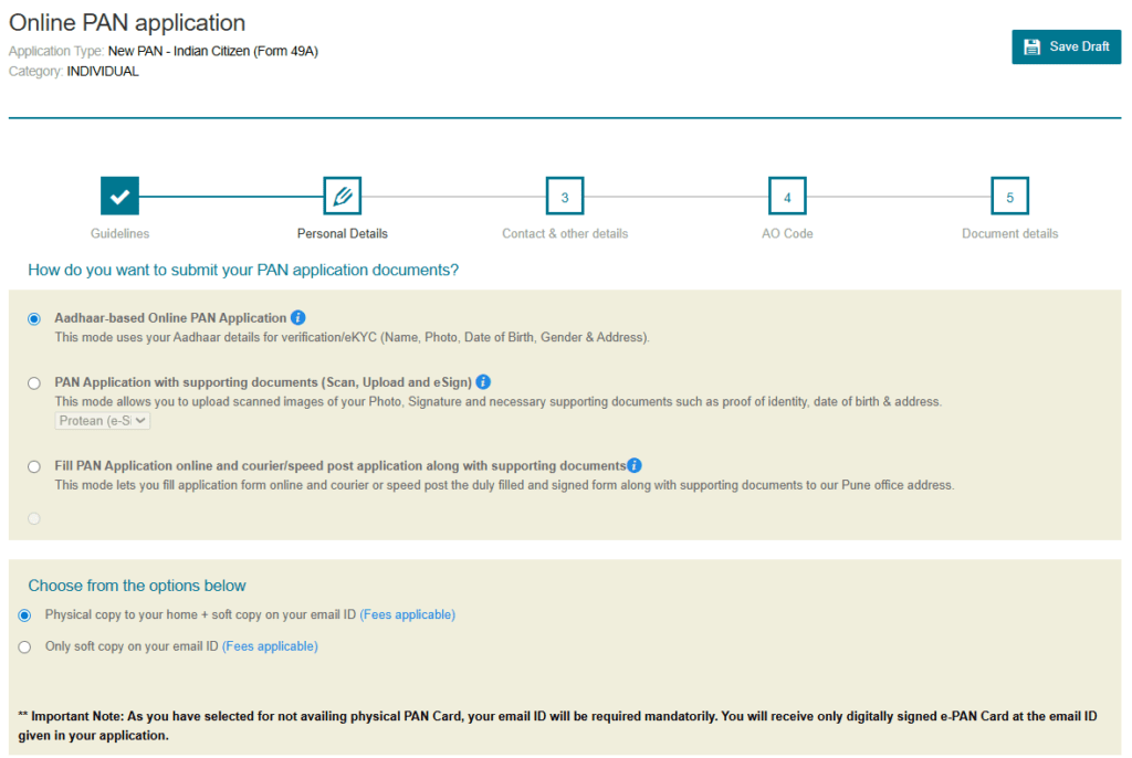 How to apply New Pan Card online