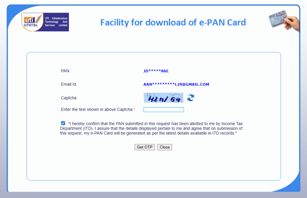How to Download Pan Card PDF from UTIITSL