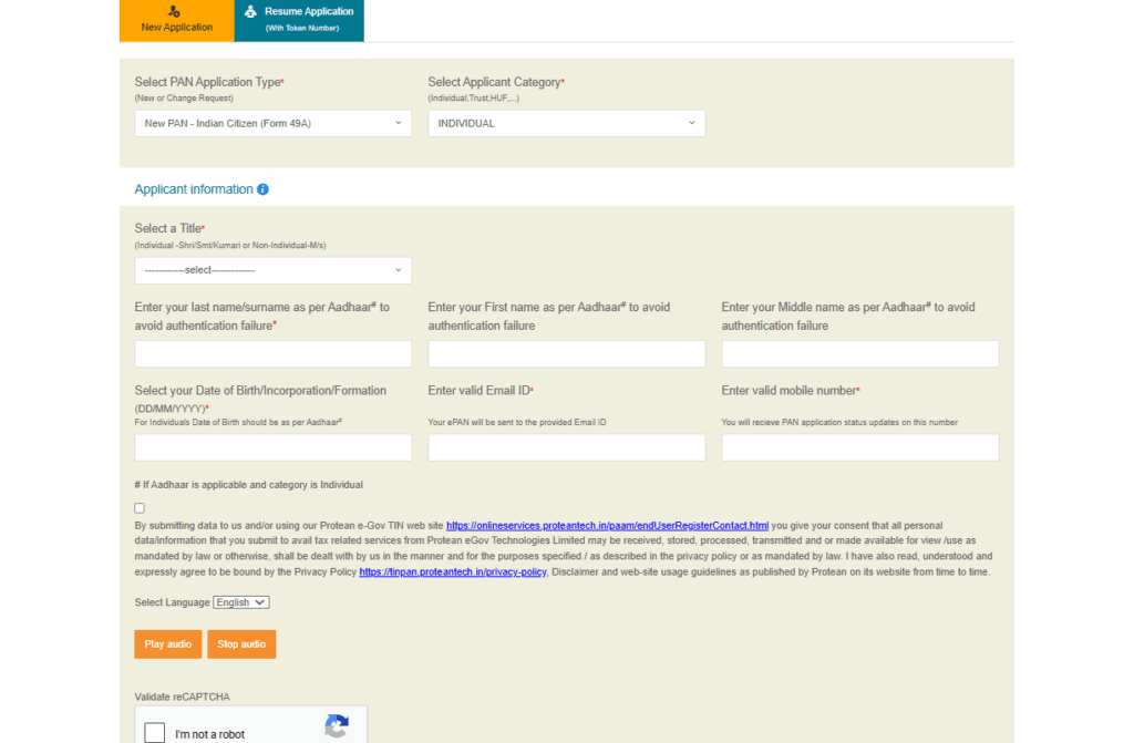 How to apply New Pan Card online